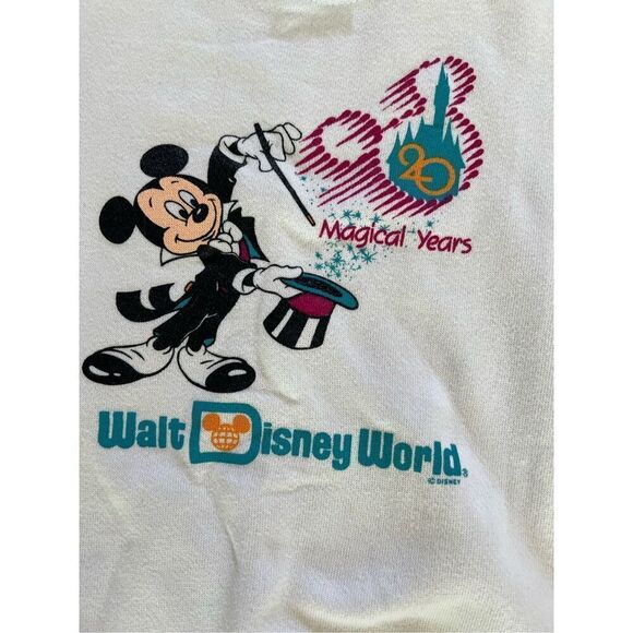 Disney World 90s Vintage Crewneck Sweatshirt Mickey Mouse 20 Magical Years kid M - Picture 3 of 5